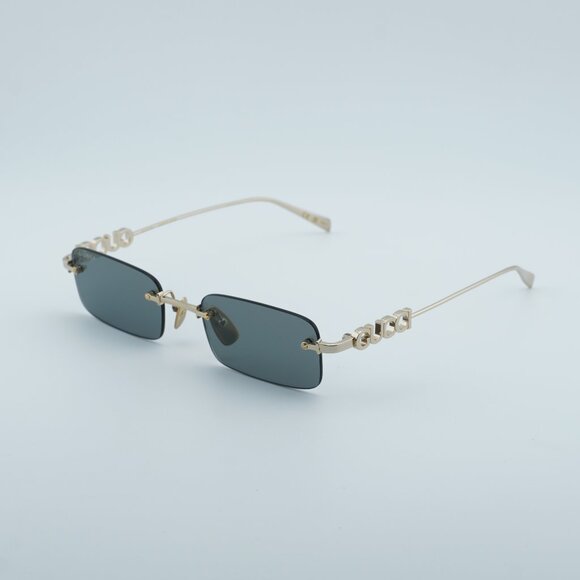 Gucci GG1808S 003 Sunglasses Gold Rectangle Frame, Grey Lenses main image 8